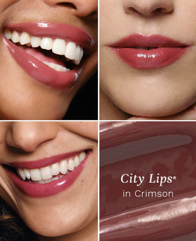 City Beauty City Lips Crimson close-up with high-shine finish