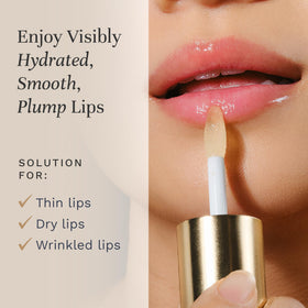 Close-up of the application on lips showing cushiony texture for nourishment.