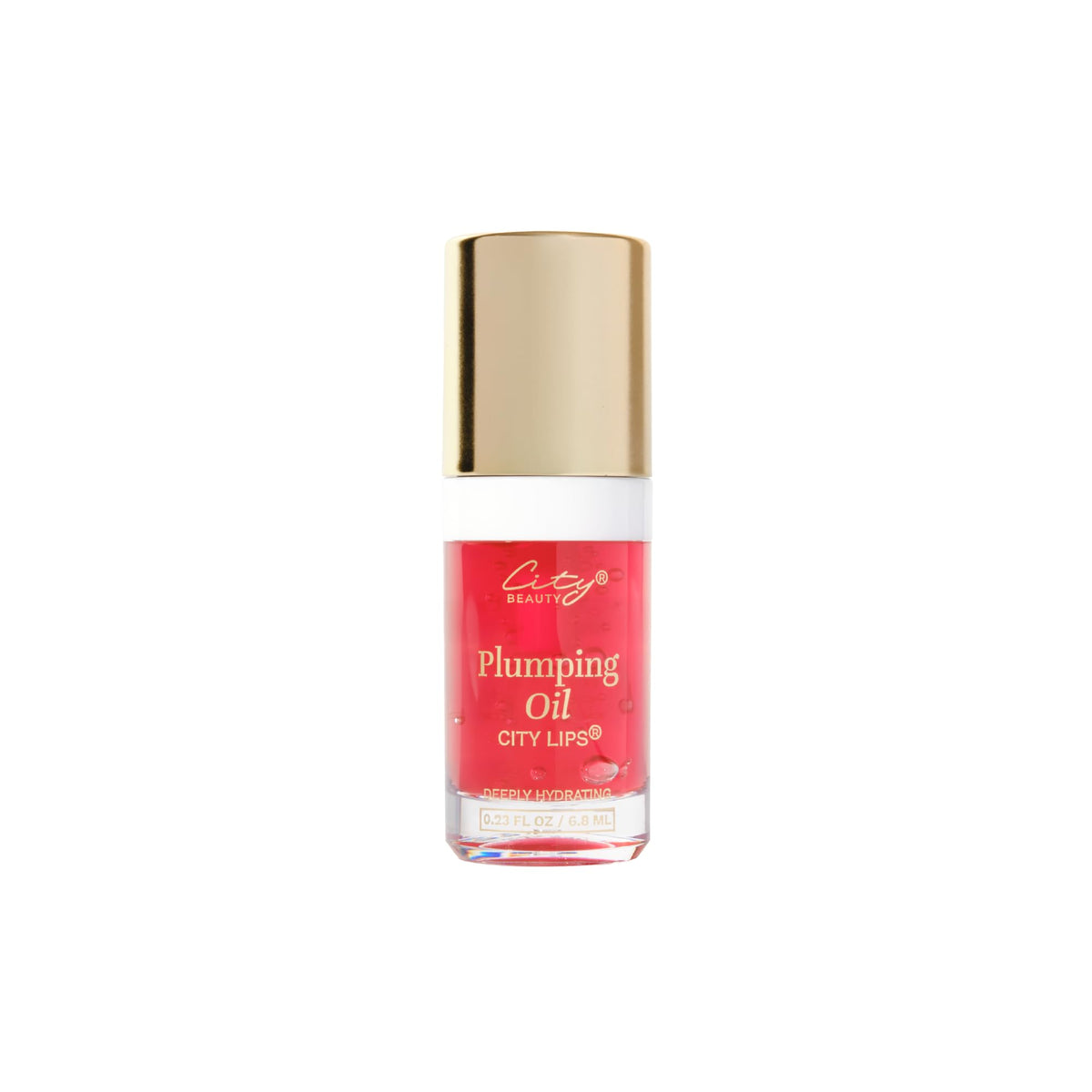 City Beauty City Lips Plumping Oil sangria bottle promotes overnight hydration for fuller lips.