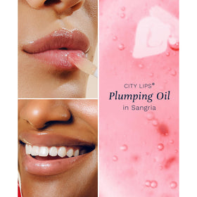 Close-up of City Beauty City Lips Plumping Oil texture ready for nightly lip care.