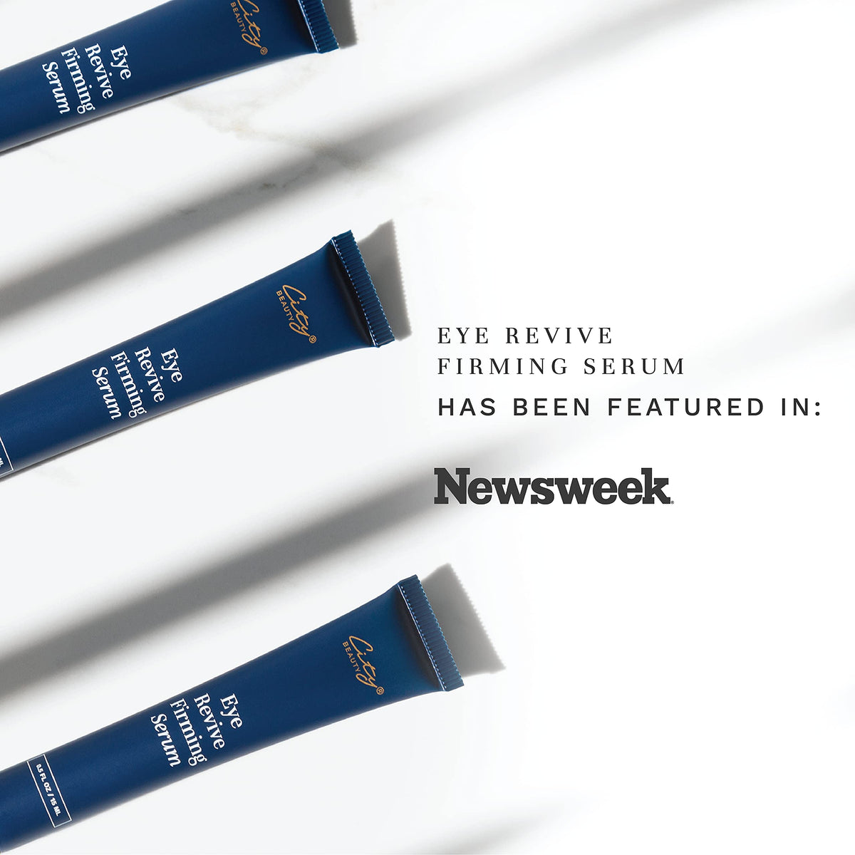 City Beauty Eye Revive Serum under-eye area close-up showing lifted appearance