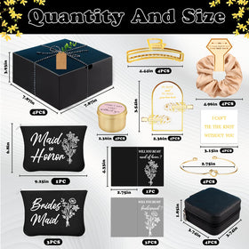 CityChalet black proposal boxes enhance coordinated bridal party styling