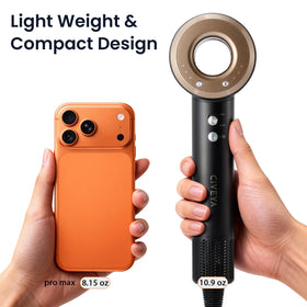 CIVEYA ionic frizz control technology image showing smoother hair results.