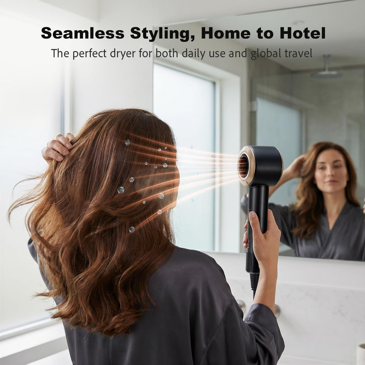 CIVEYA ultra-lightweight hair dryer in hand, portable and easy to carry.