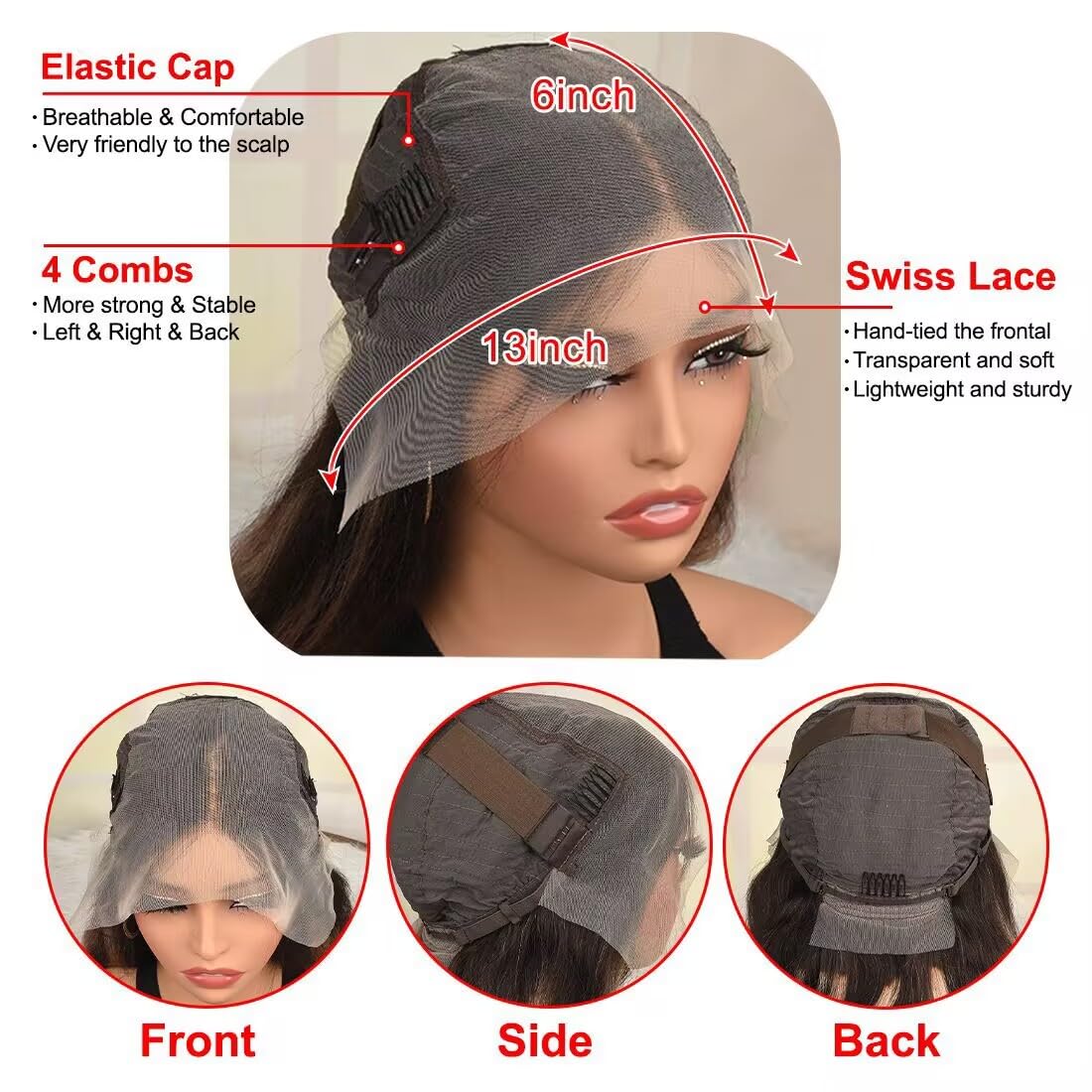 CIYOO ash blonde wig glueless cap offers comfortable wear and easy setup