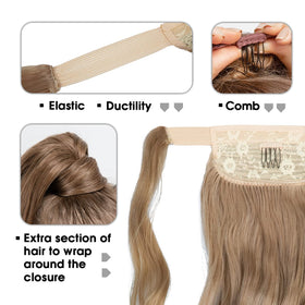 CJL HAIR elastic-band ponytail detail showing stretch and comfort