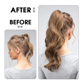 CJL HAIR model in party cosplay look with dusty blonde shade