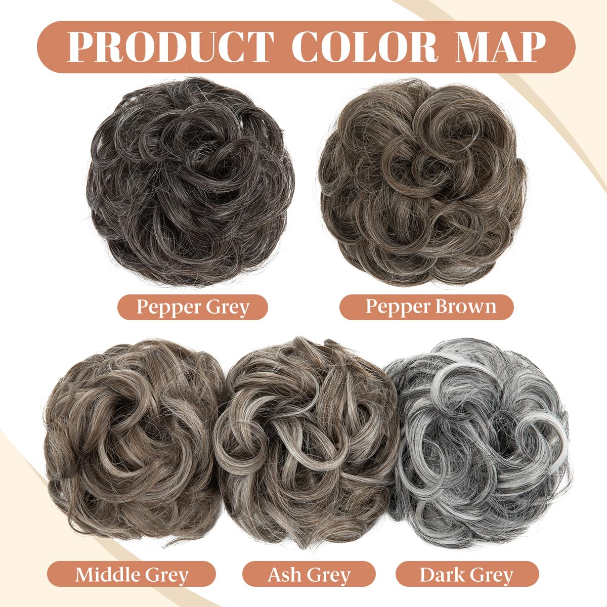 CJL HAIR ponytail wrap in ash grey provides fast transform