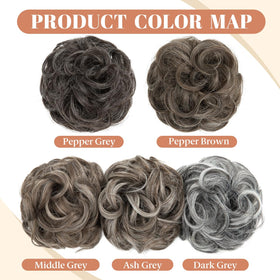 CJL HAIR ponytail wrap in ash grey provides fast transform