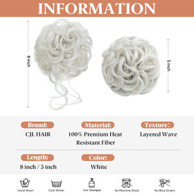CJL HAIR synthetic ponytail extension provides instant, secure wrap for polished looks.