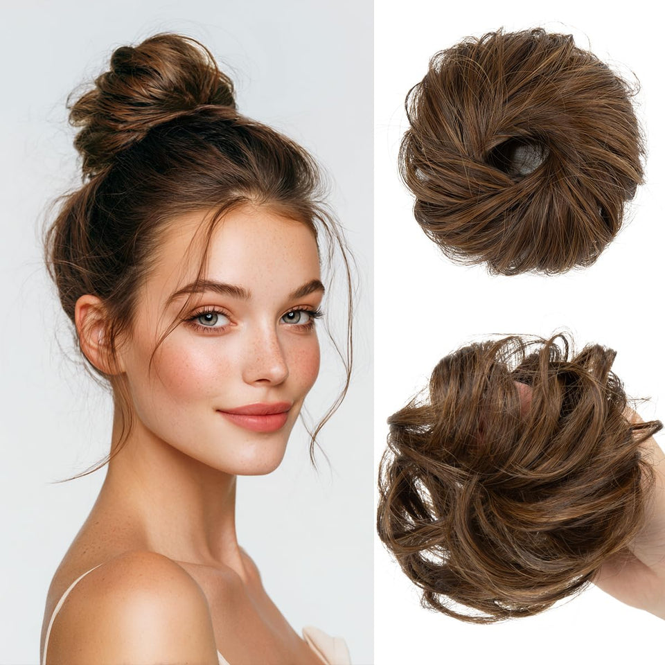 CJL HAIR small cute messy bun pack front view for quick styling.