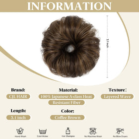 CJL HAIR cat ears bun style enhances updo with easy, quick styling.