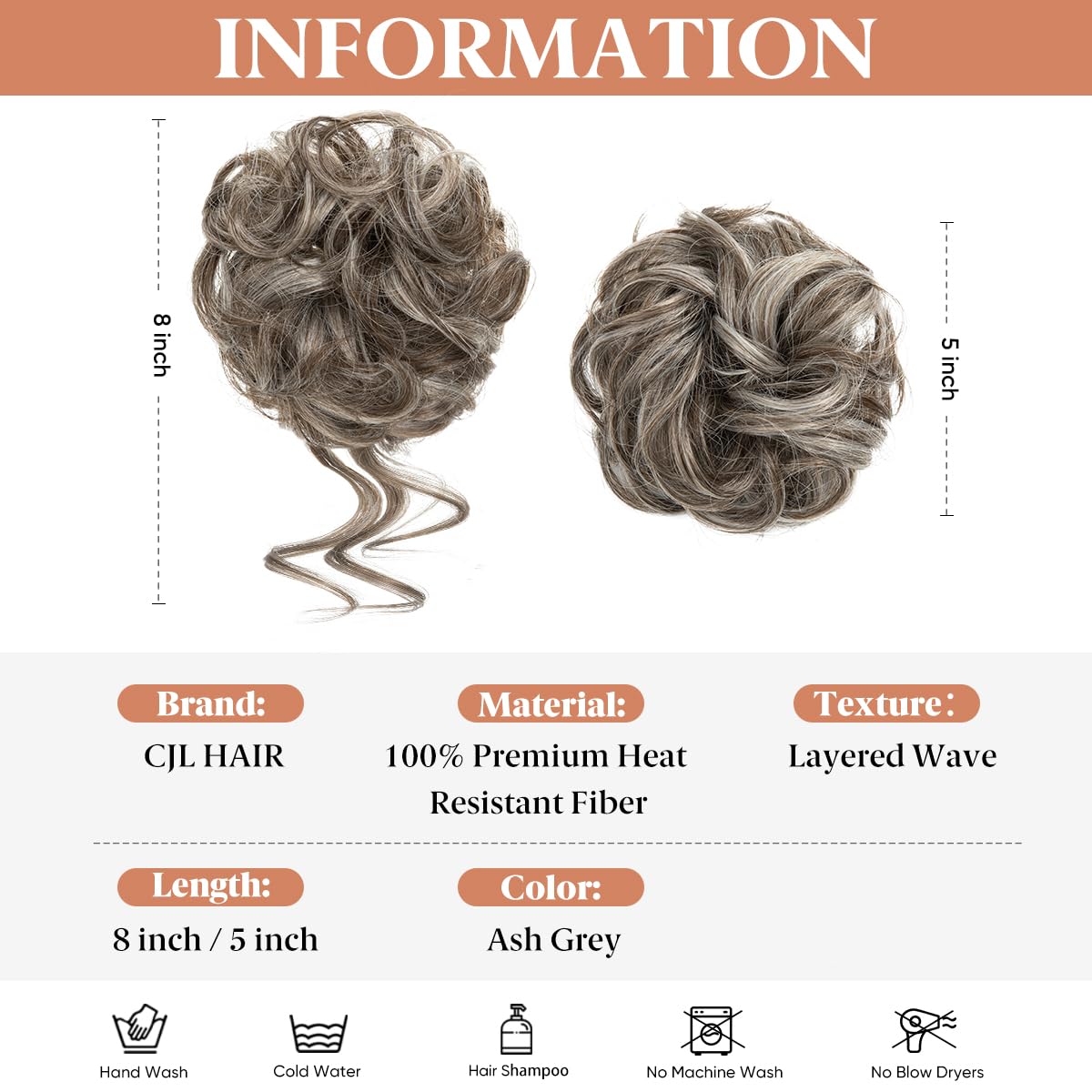 CJL HAIR wavy curly synthetic updo blends with hair for voluminous look