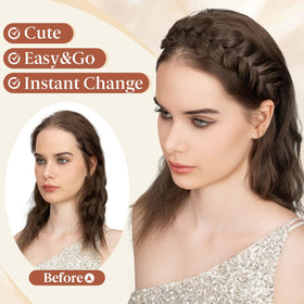 CJL HAIR wide braided headband shown on wedding updo for elegant styling
