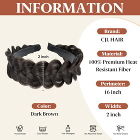 CJL HAIR wide braided headband with teeth for secure, easy wear