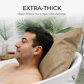Claessonliving bath pillow machine-washable for simple cleaning.
