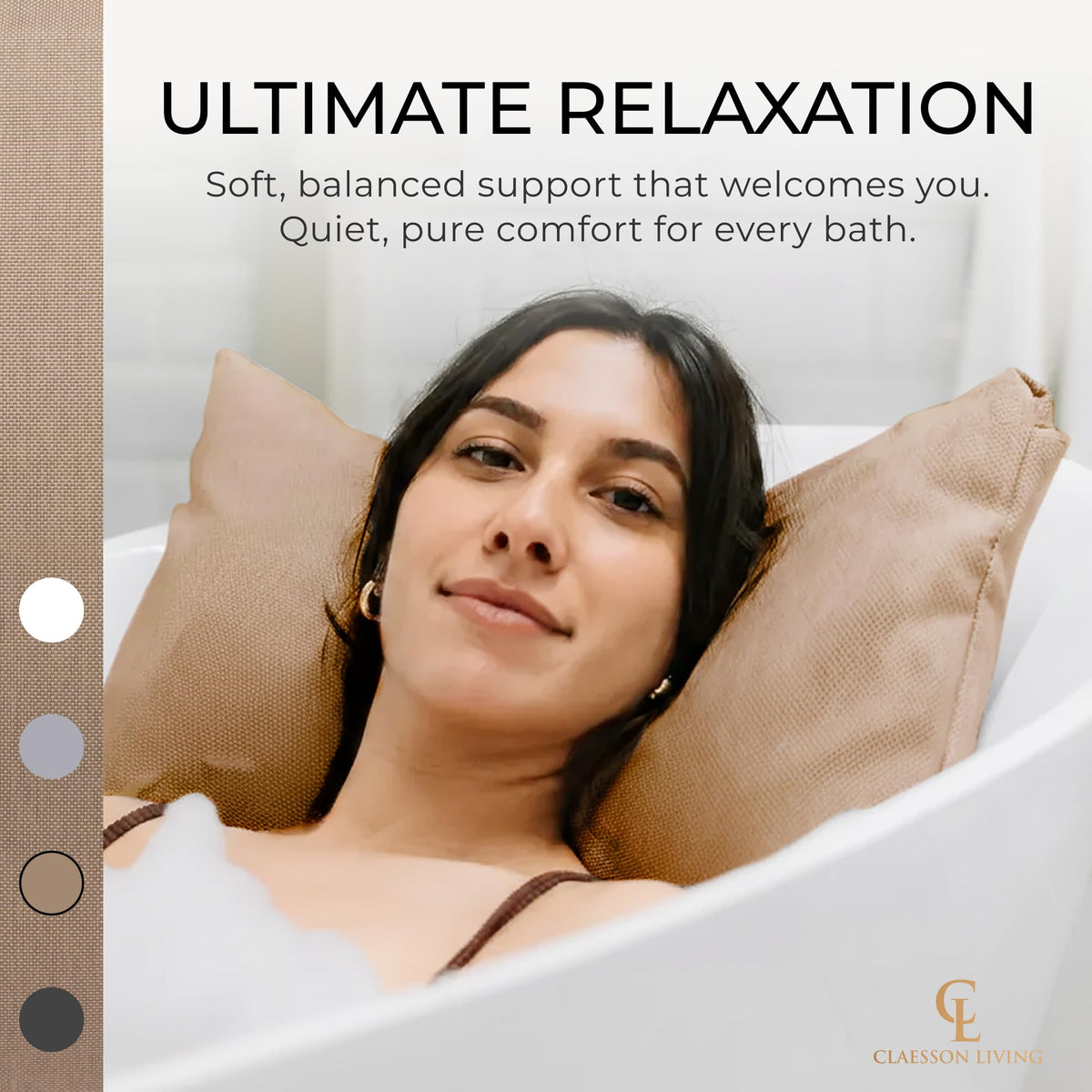 Claessonliving bath pillow quick-drying fabric dries fast after use.