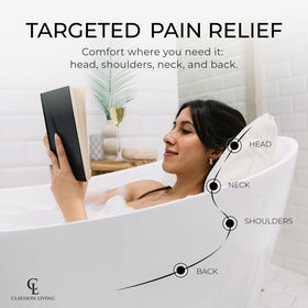 Claessonliving luxury bath pillow back view highlighting plush cushioning