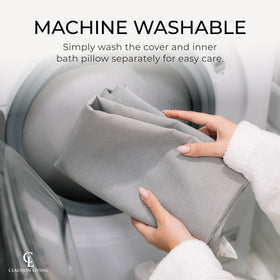 Claessonliving bath pillow for tub, durable fabric that resists odors and stains