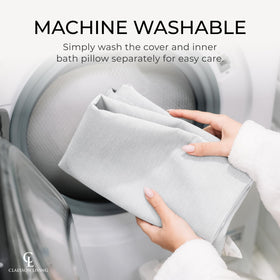 Generous extended size Claessonliving bath pillow for tub