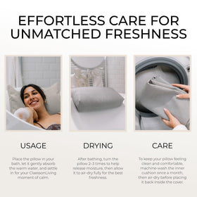 Claessonliving bath pillow for tub, odor-resistant fabric for fresh use