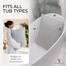 Claessonliving luxury bath pillow for tub, stays in place without slipping during use