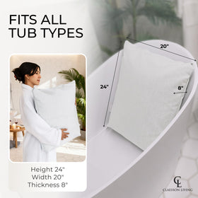Machine-washable Claessonliving bath pillow ready for cleaning