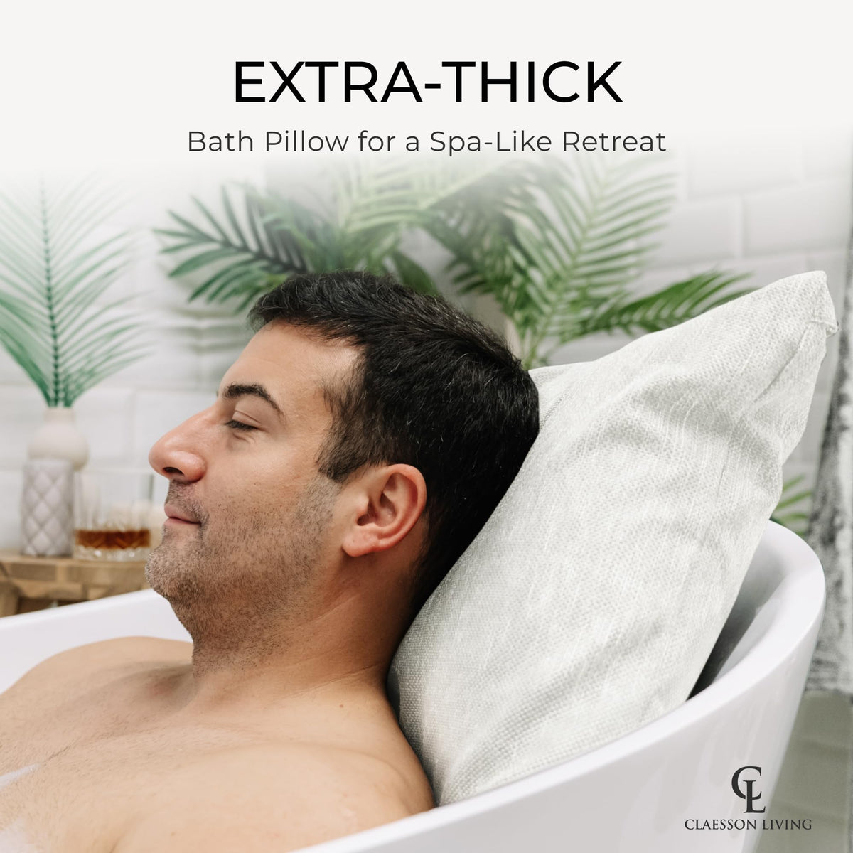 Waterproof fabric and quick-dry feature of Claessonliving bath pillow