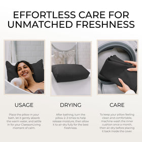 Claessonliving bath pillow offers back and shoulder support during soaking