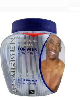 Clairmen Lightening Cream label close-up emphasizes authenticity and brand assurance.