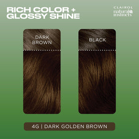 Clairol Natural Instincts brilliant shine conditioner shows post-dye gloss and smooth finish.