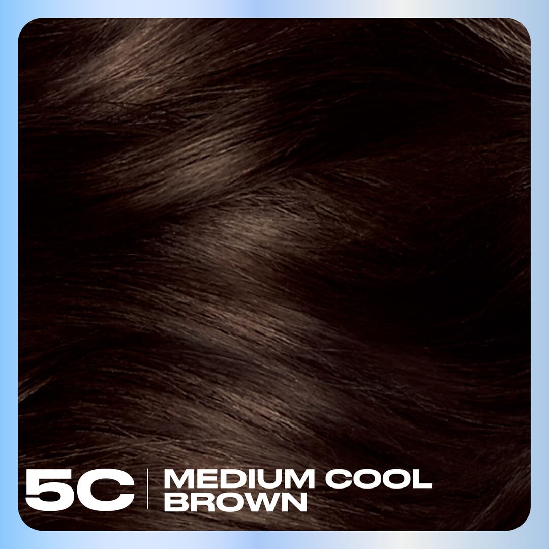 Clairol Nice'n Easy 5C color formula bottle ready for uniform saturation.