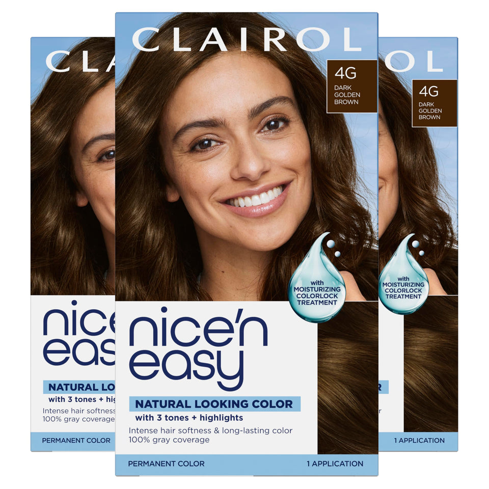Clairol Nice'n Easy 4G color box showing natural gray coverage.