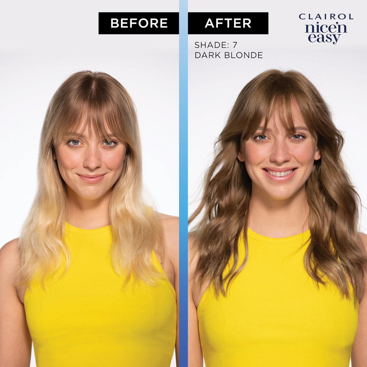 Clairol Nice'n Easy 4G dye bottle for even color uptake.