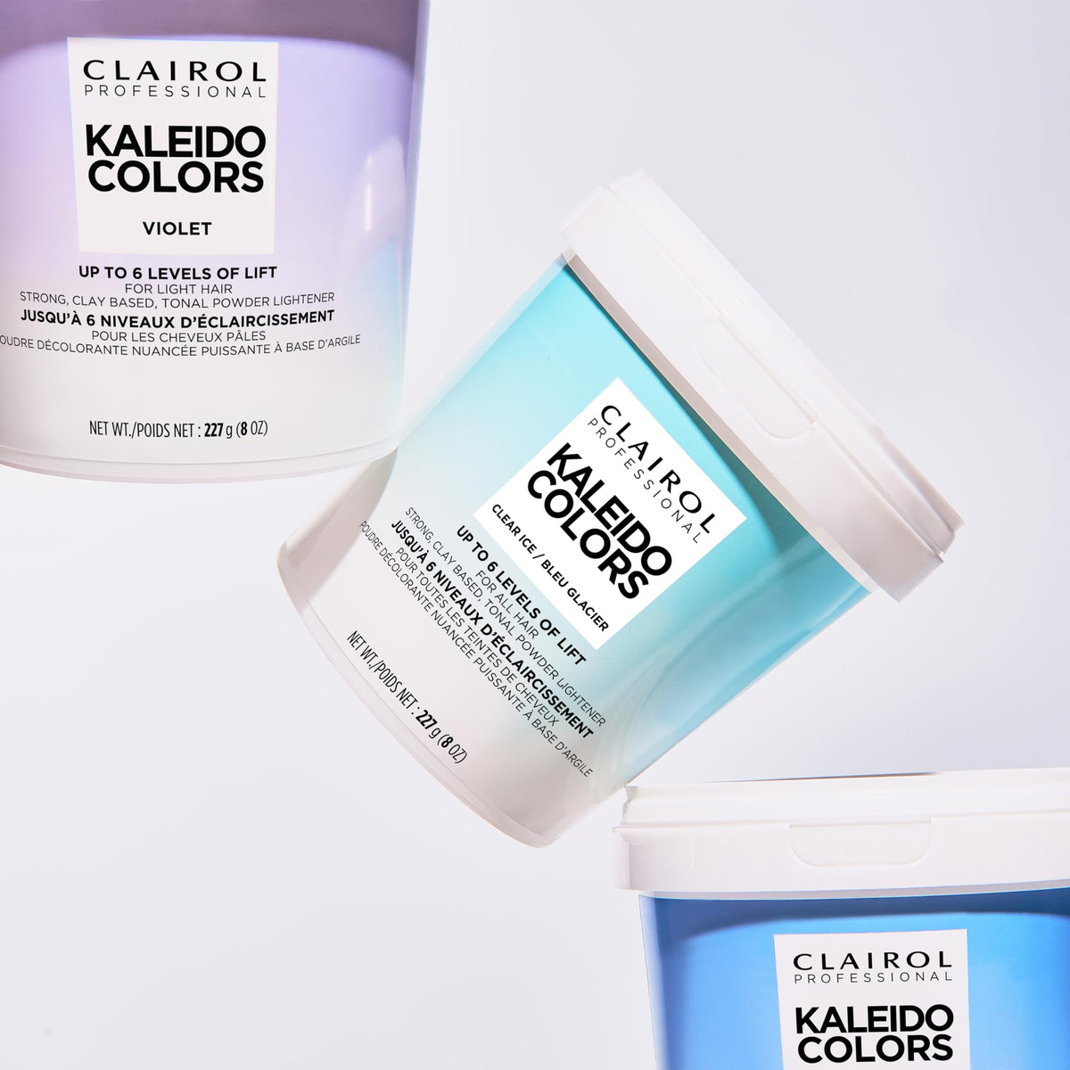 Salon-style Kaleidocolors used on dark brown to light blonde hair.