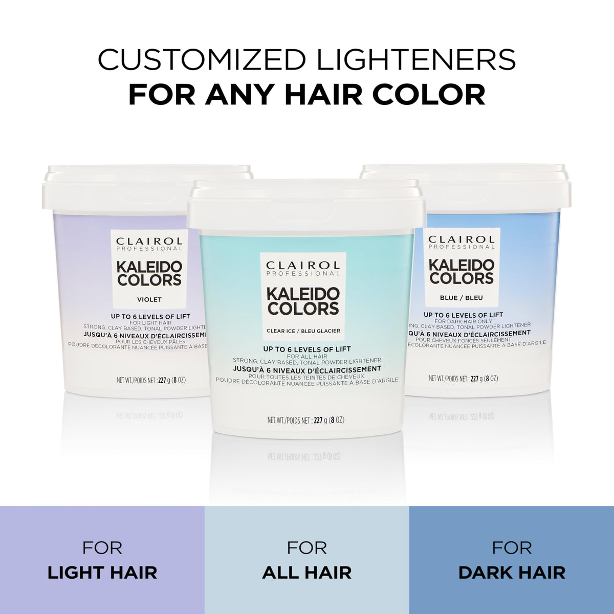 Clairol Professional Kaleidocolors neutral tub enables off-the-scalp lightening in one step.
