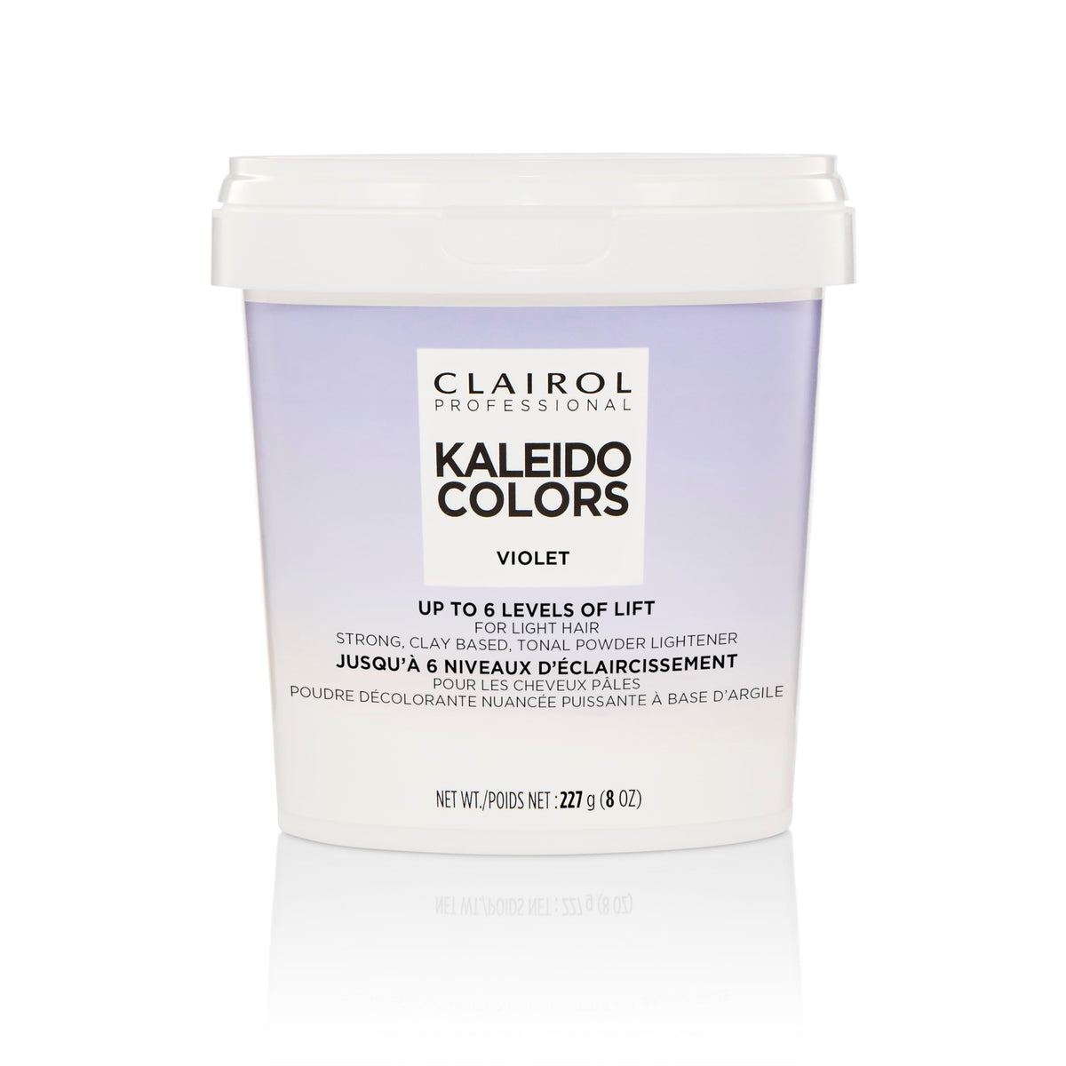 Clairol Professional Kaleidocolors violet tub front for quick, even lift at home.