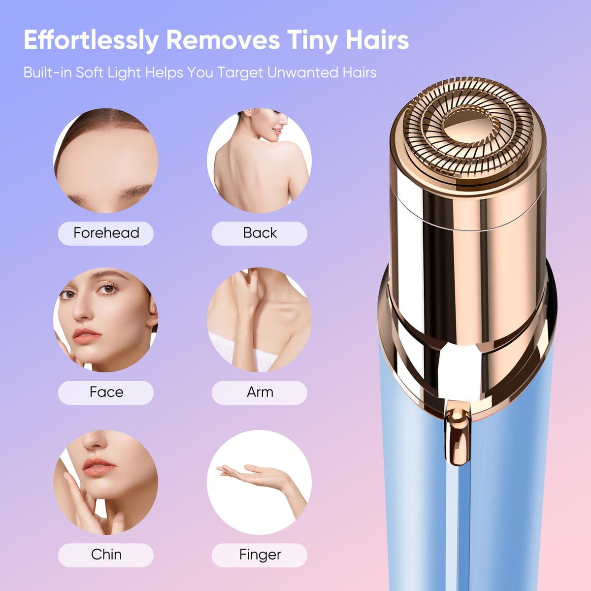 Claities facial hair remover with LED light for precise grooming in low light.