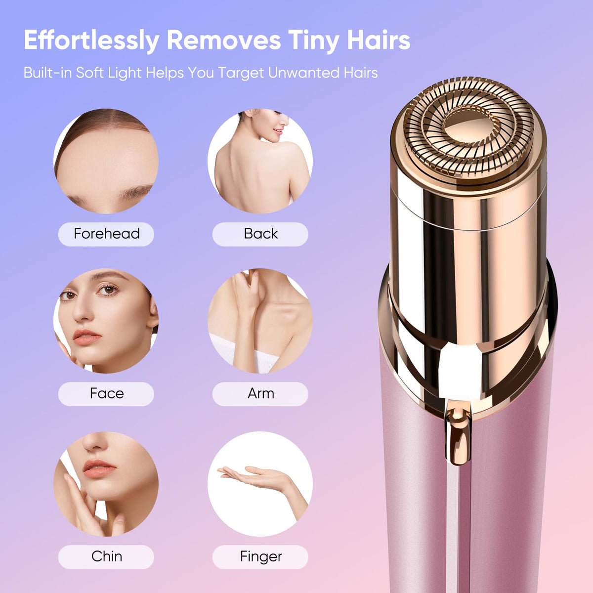 Claities facial hair remover with LED light for accuracy in dim light.