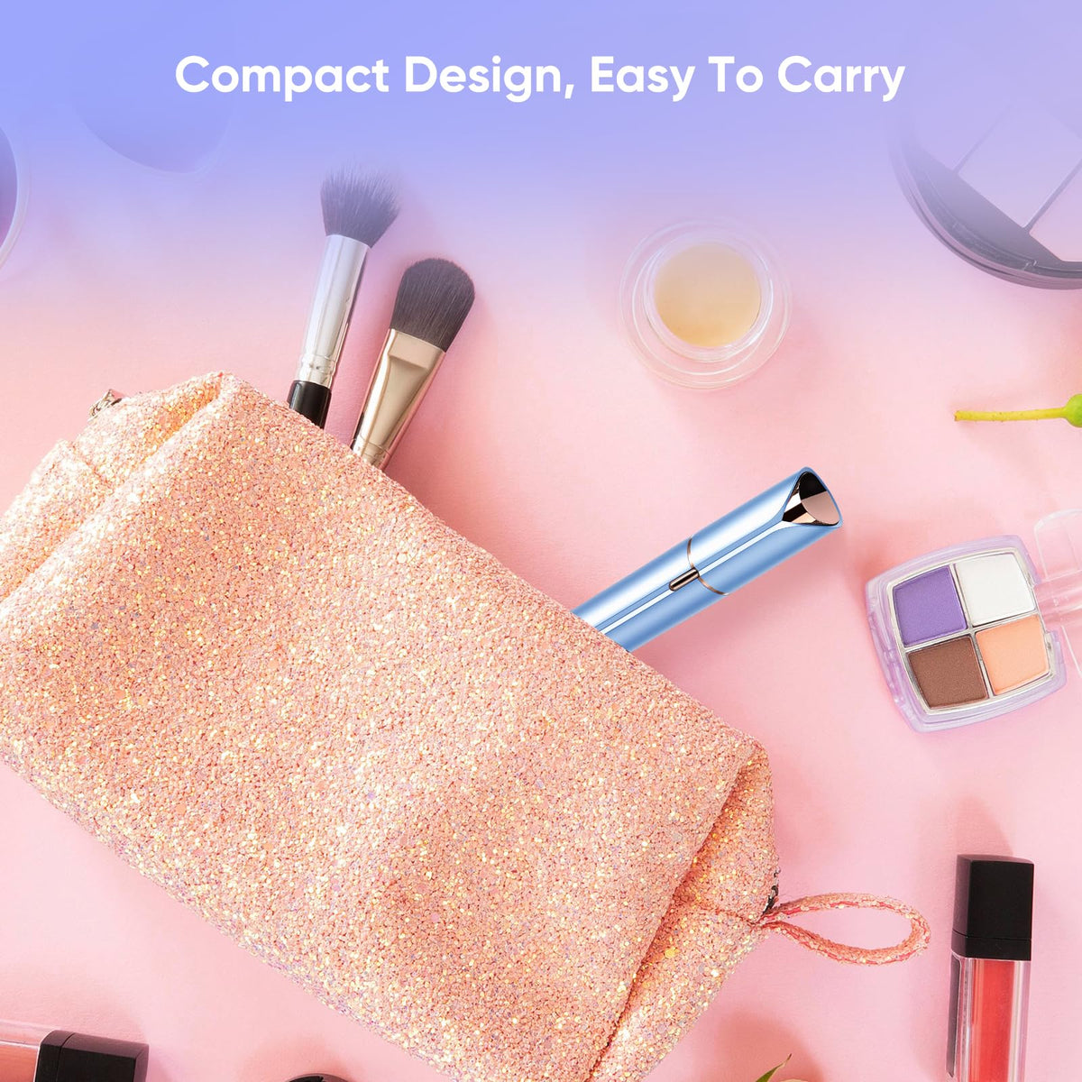 Claities facial hair remover is portable, perfect for purse touch-ups.