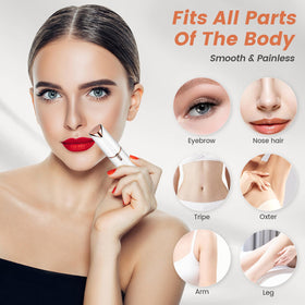 Claities precision-trimmer tip reaches upper lip and brows safely