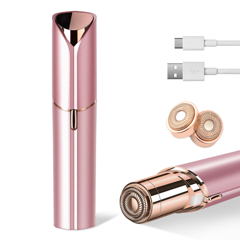 Claities facial hair remover rose gold close-up for precise trimming.