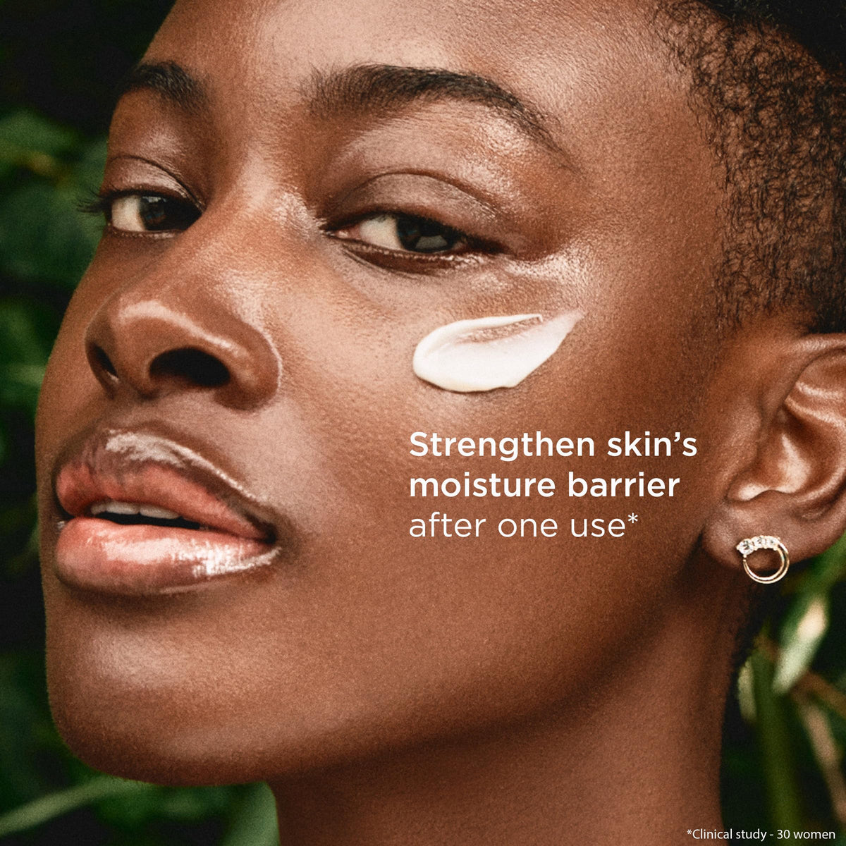 Clarins Day Cream texture swirl on skin demonstrates smooth absorption and even feel.