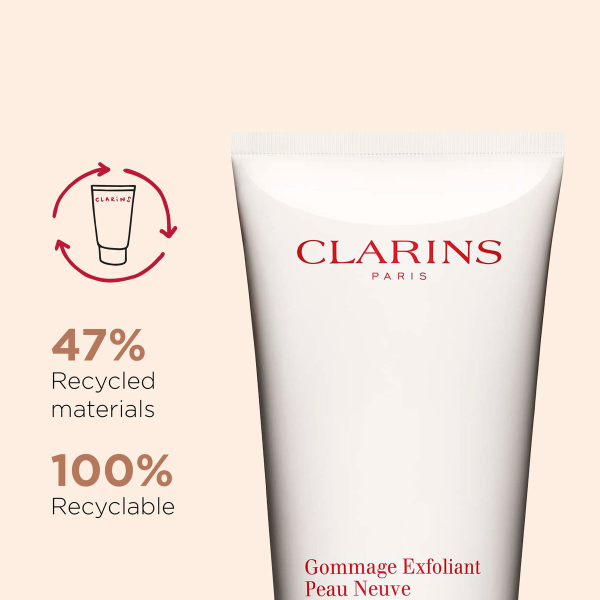 Rinsing off Clarins Exfoliating Body Scrub to reveal refreshed skin.