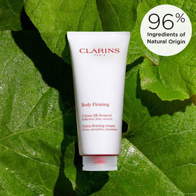 Packaging box highlights a natural-origin formula for Clarins Extra-Firming.