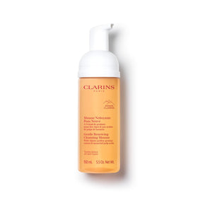 Clarins Gentle Renewing Cleansing Mousse bottle for daily radiant cleanse
