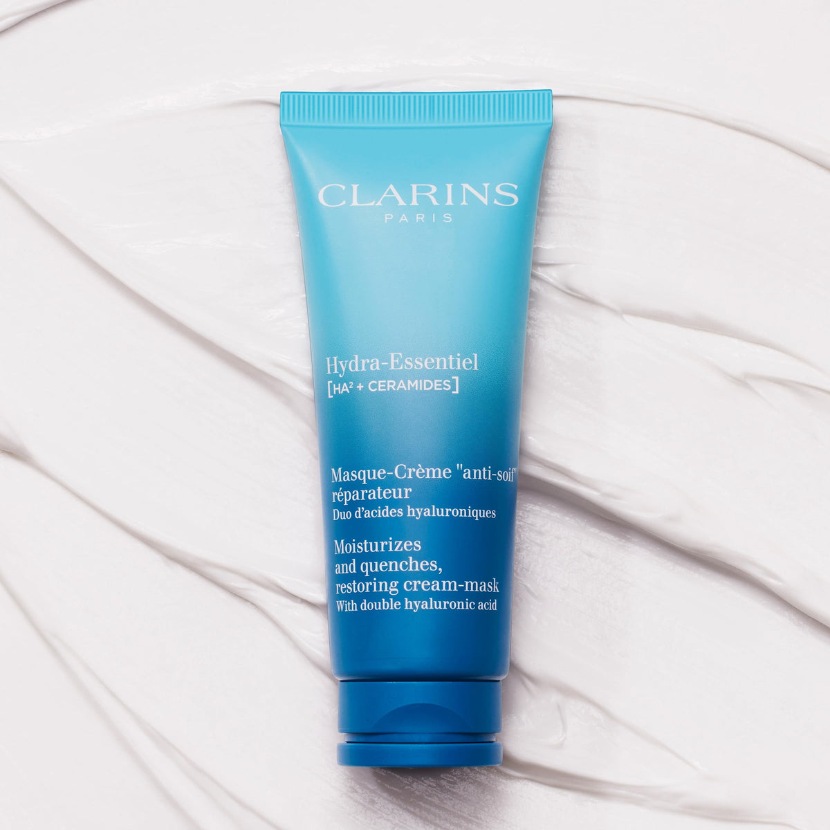 Clarins Hydra-Essentiel mask removal with cotton pad for toning step