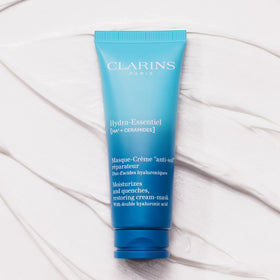 Clarins Hydra-Essentiel mask removal with cotton pad for toning step
