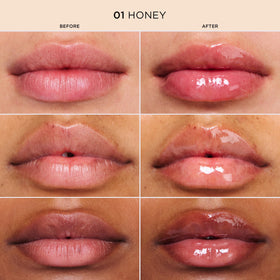 Clarins Lip Comfort Oil color swatch reveals sheer tint and shine