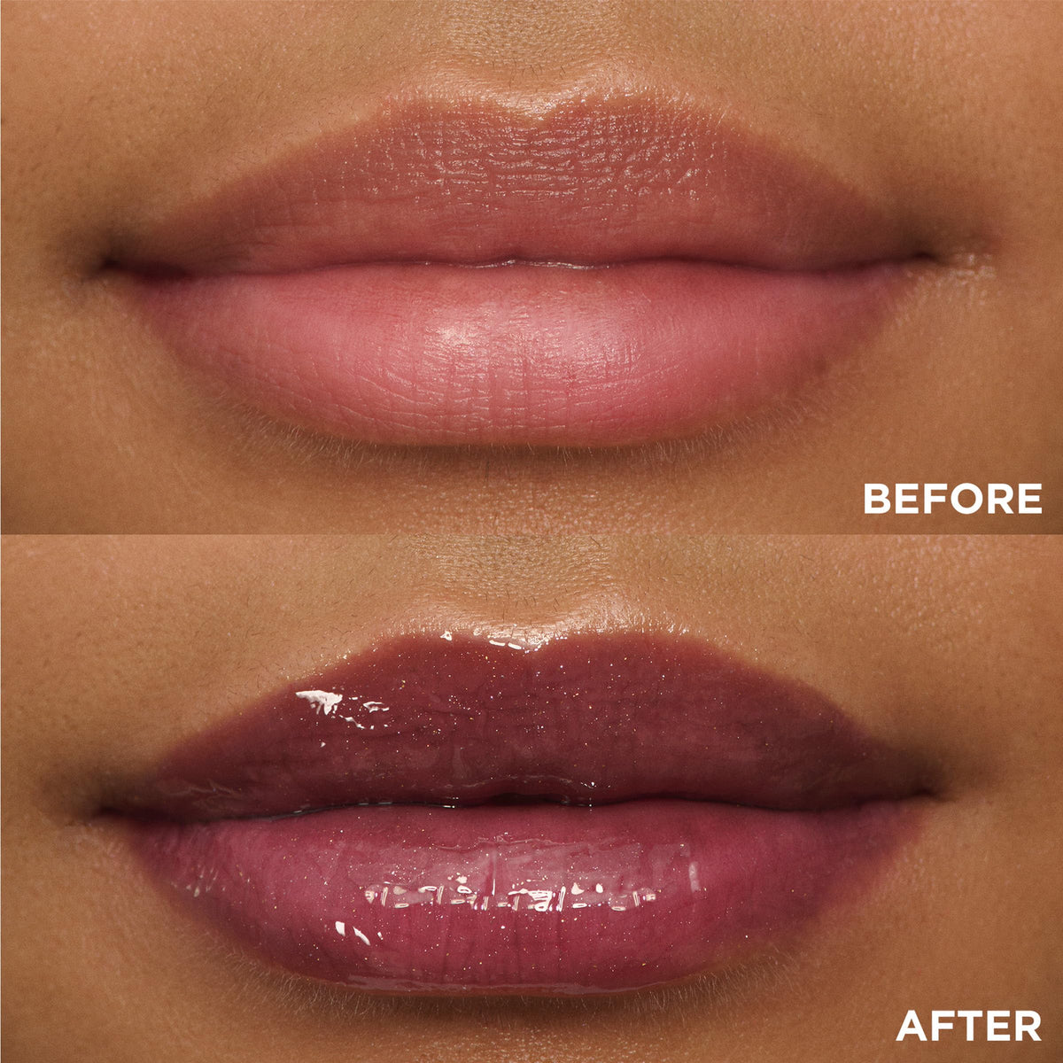 Clarins Lip Comfort Oil applied over lipstick enhances shine